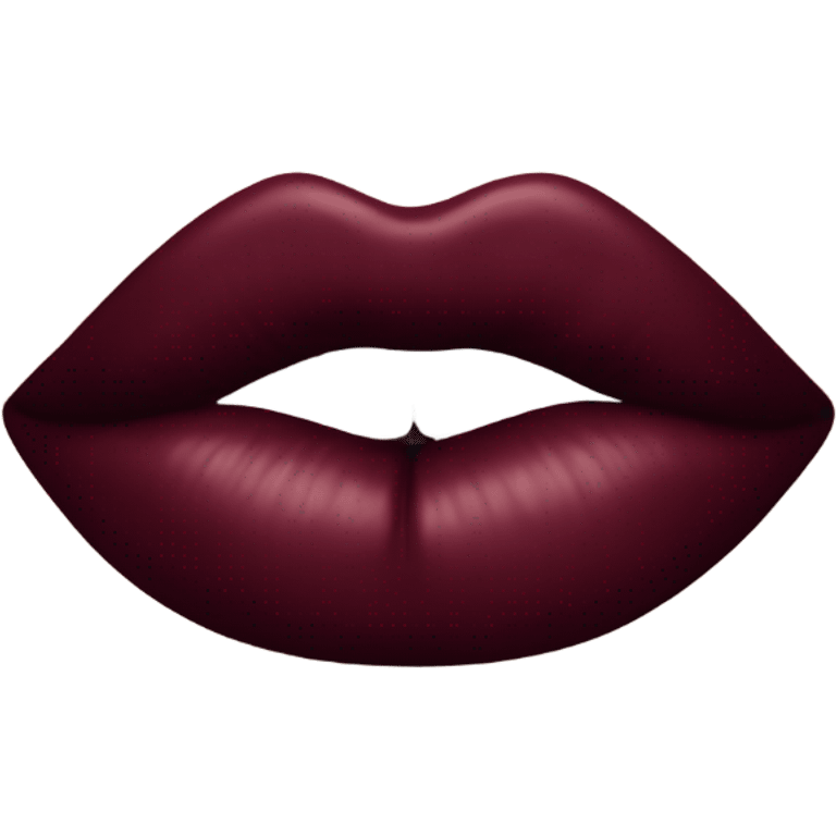 A burgundy-colored lipstick kiss mark. emoji