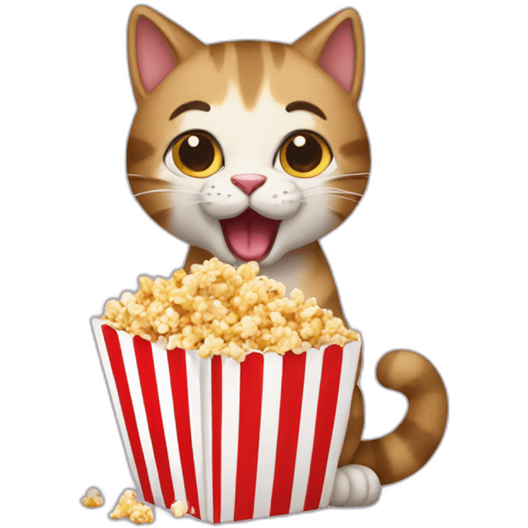 cat eat pop corn emoji