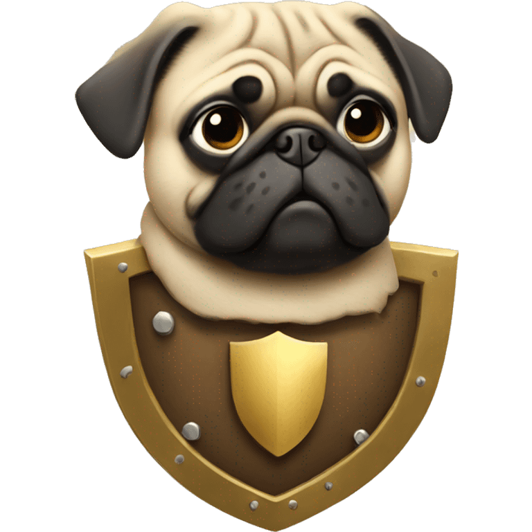 pug with a shield emoji