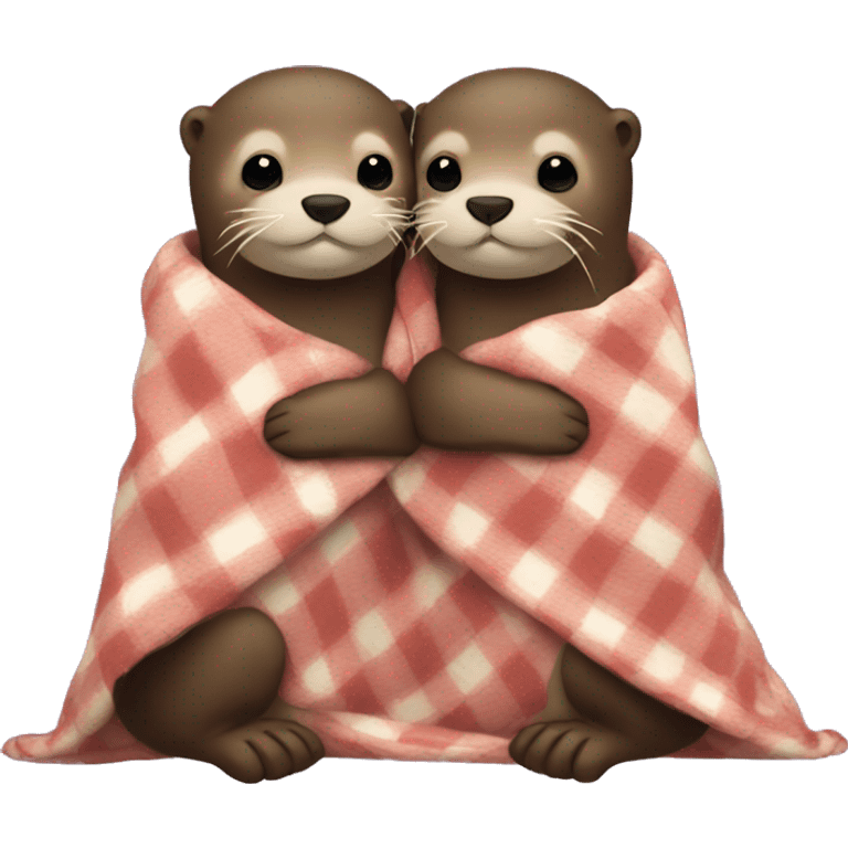 two otters holding hands cuddled up in blankets  emoji