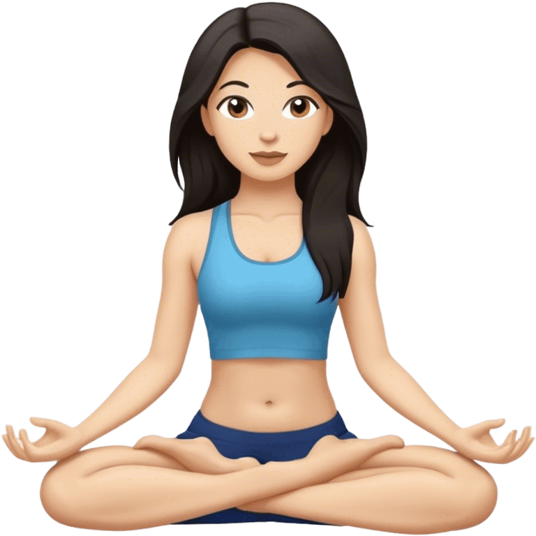 Female yoga teacher, dark long hair emoji