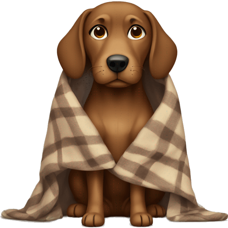 Brown dog wrapped in blanket emoji