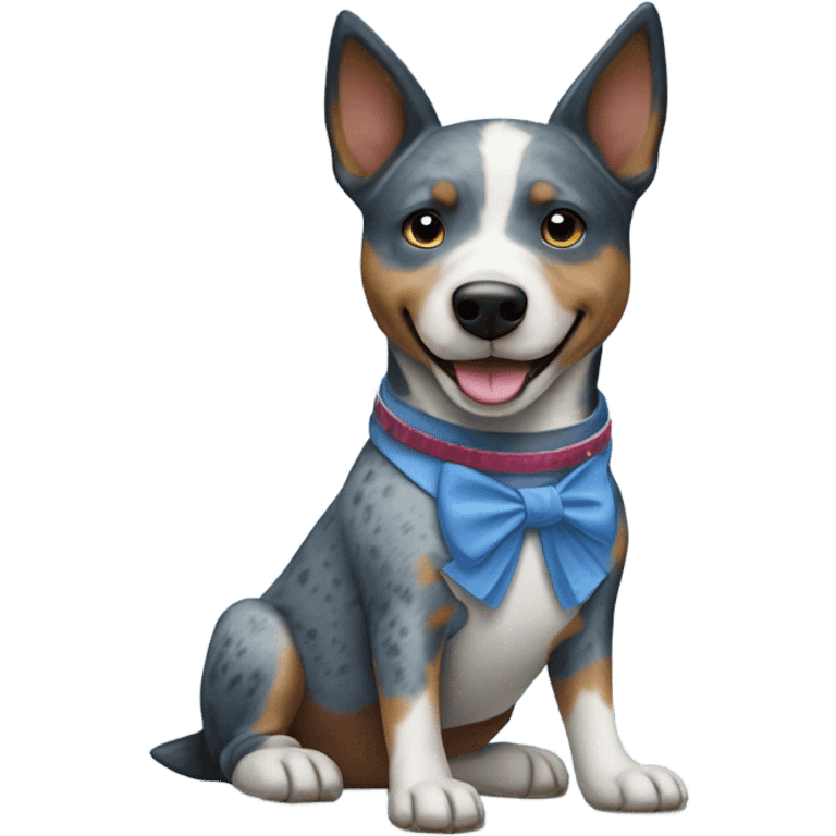 blue heeler wearing blue heels emoji