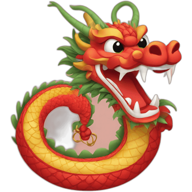 Chinese dragon with Chinese New Year wish  emoji