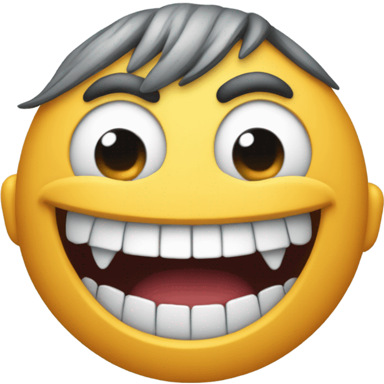 Creepy smiling emoji with too many teeth emoji