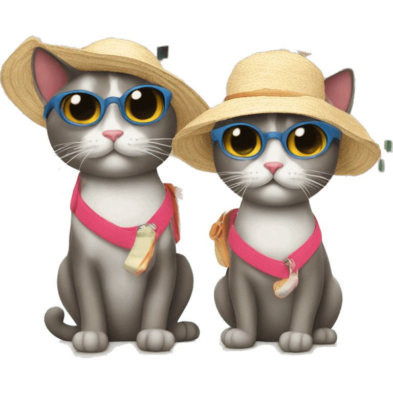 two cats on vacation in italy emoji