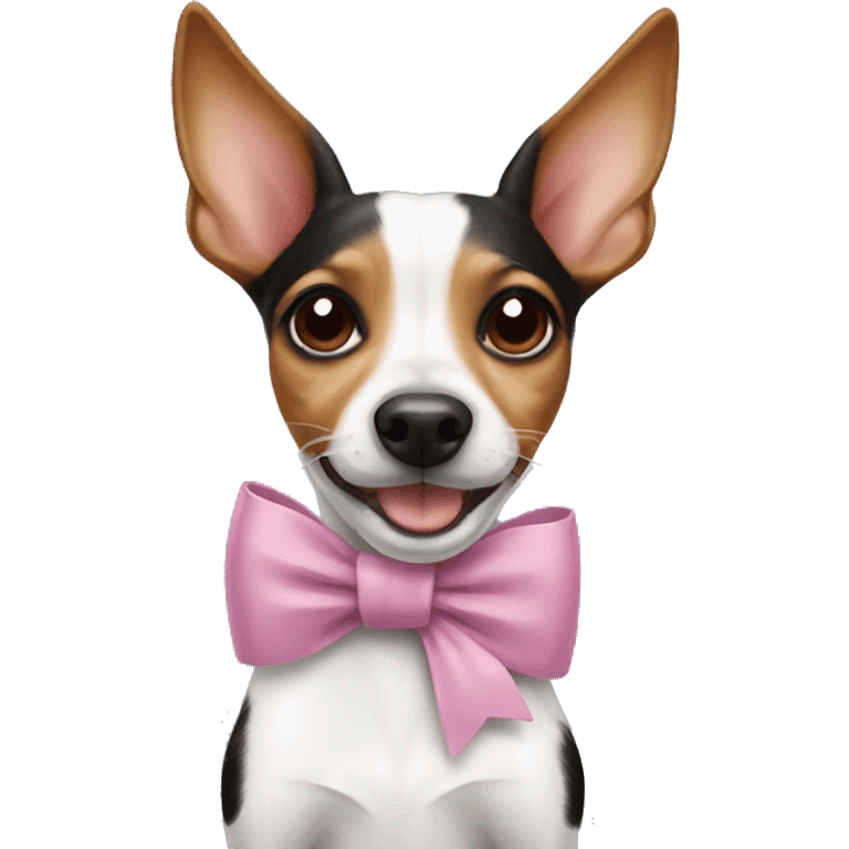 Rat terrier with bows emoji