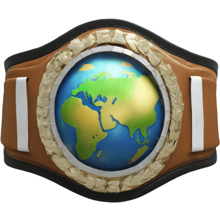 Championship title belt with the earth on front emoji