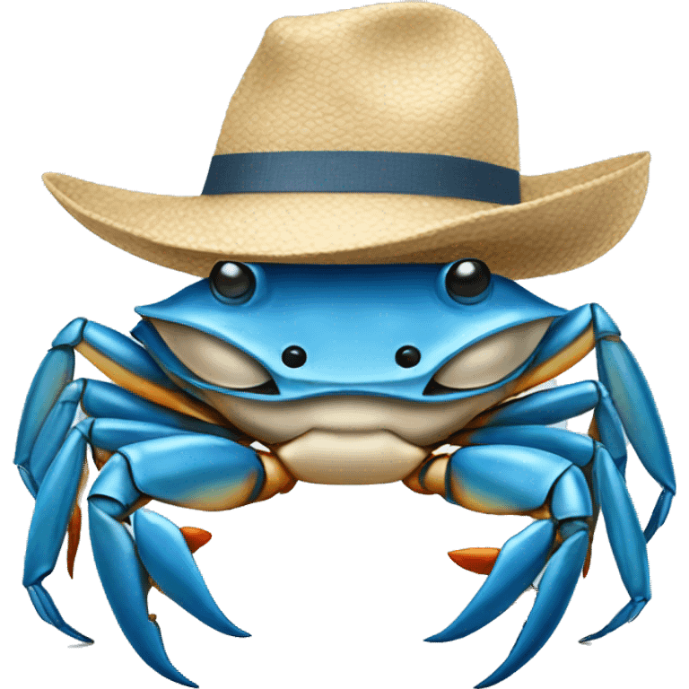 blue crab with a hat emoji