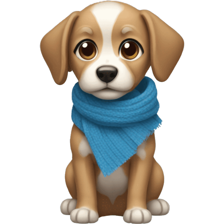 a small dog with a blue scarf emoji