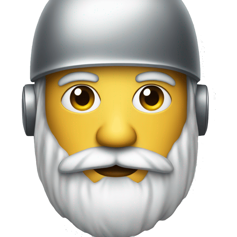 Robot emoji with beard emoji