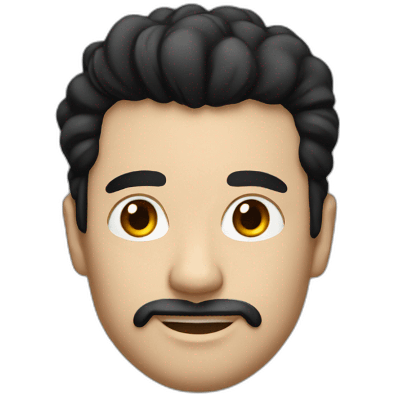 man with black hair and white tuft emoji