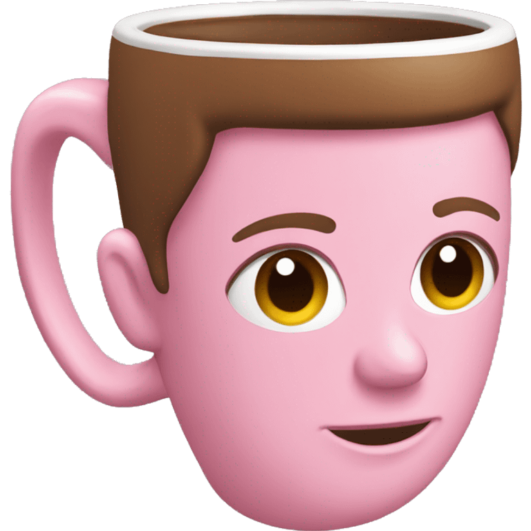 Pink and brown coffee mug emoji