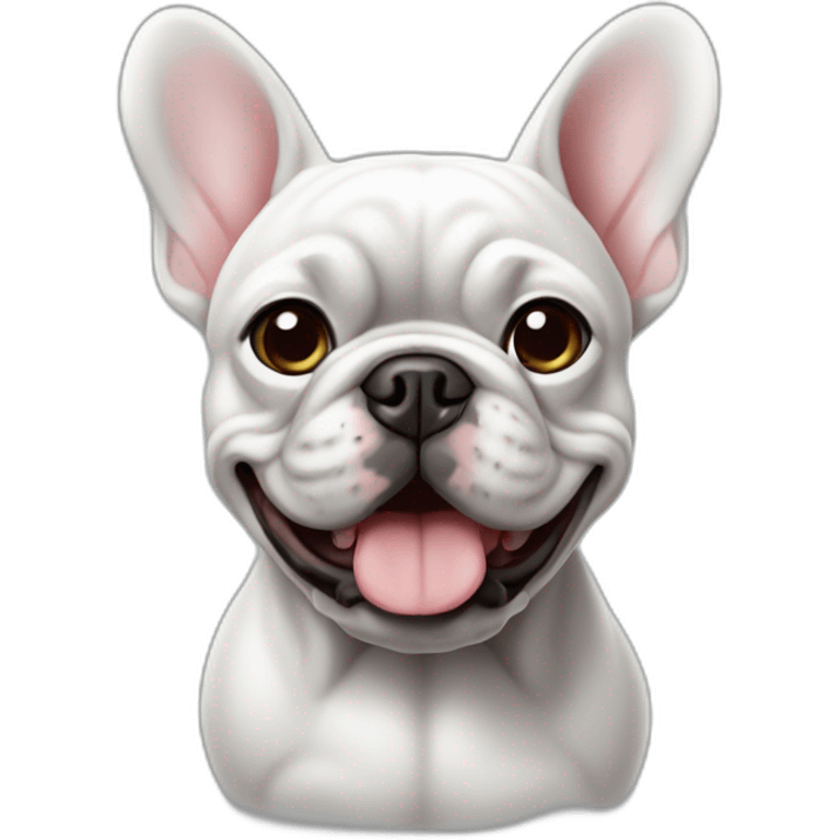 Bouledogue français blanc gris emoji