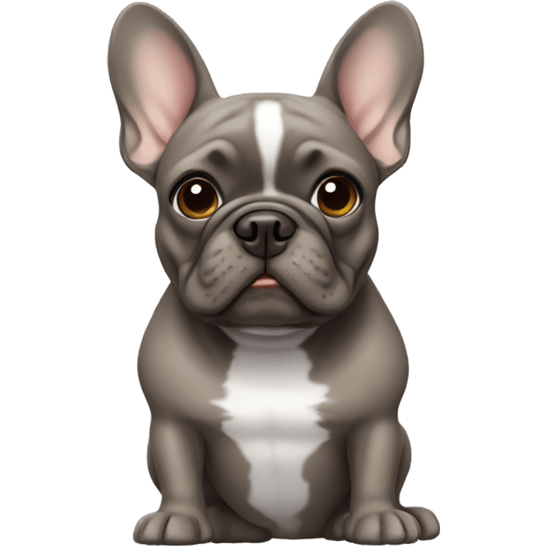 Brown grey frenchie  emoji