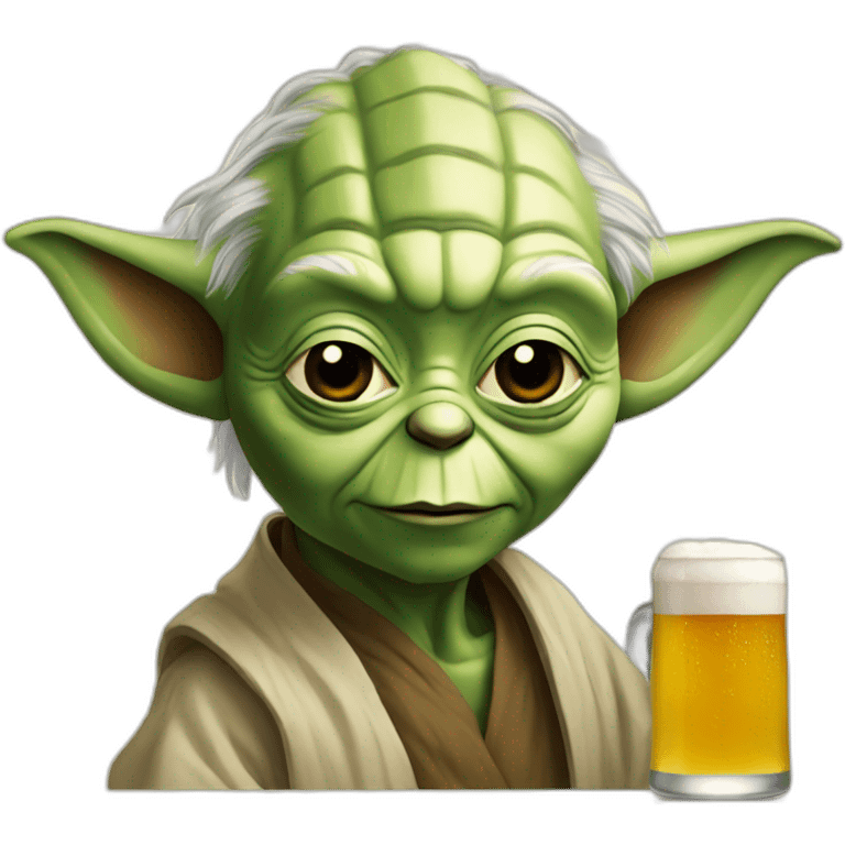 Yoda avec une biere emoji