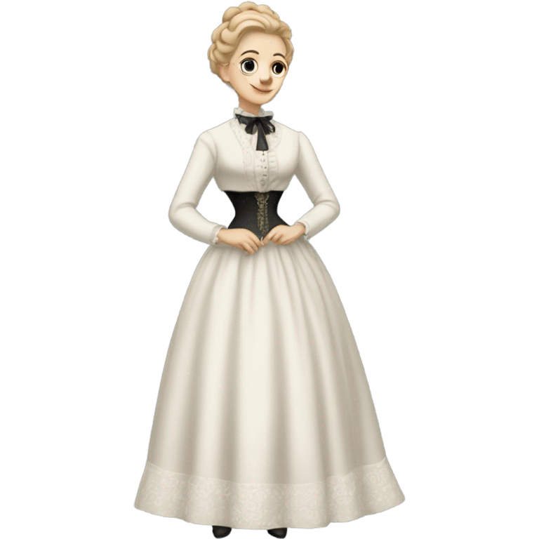 white woman galora in Victorian dress elegant, full body emoji