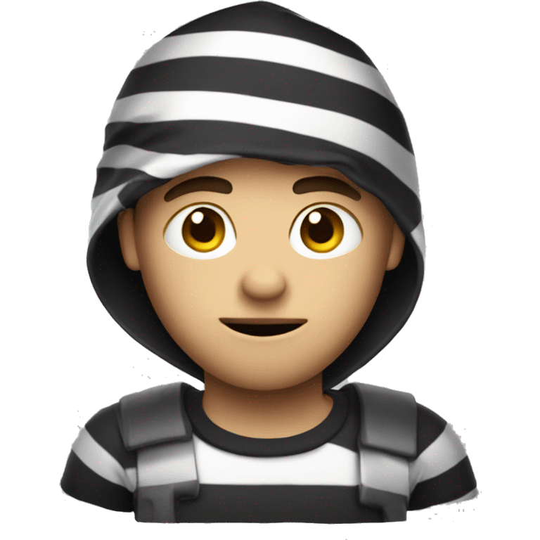 robber in a striped t-shirt emoji