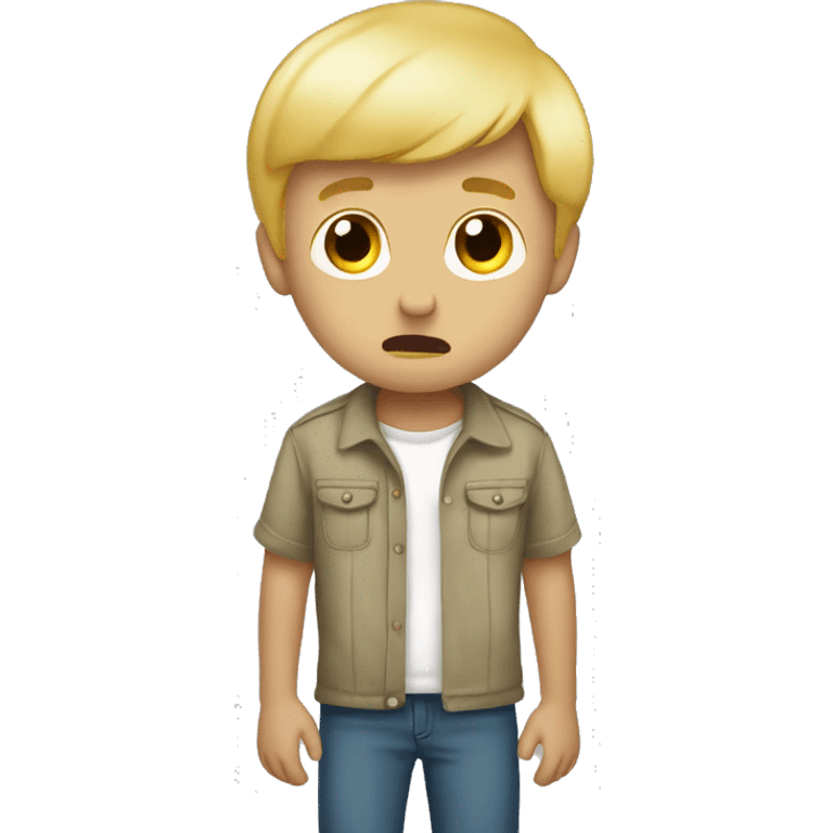 blond boy scared flahslight de dos emoji