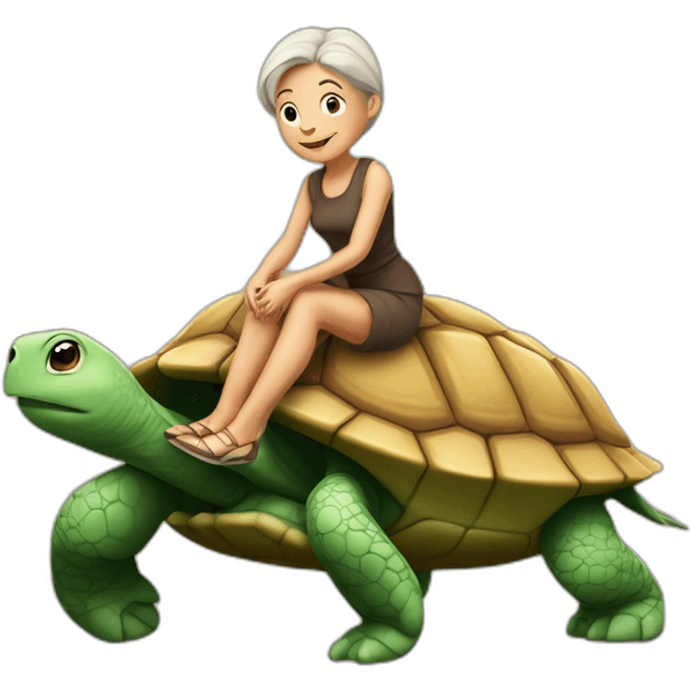 Mamie sur tortue emoji