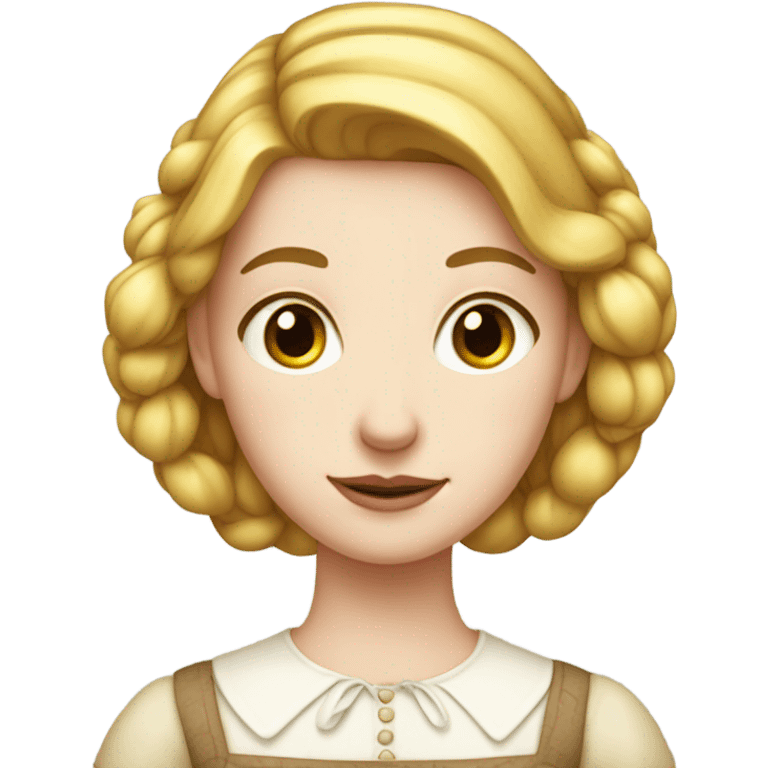 Pale Milkmaid dress girl portrait  emoji