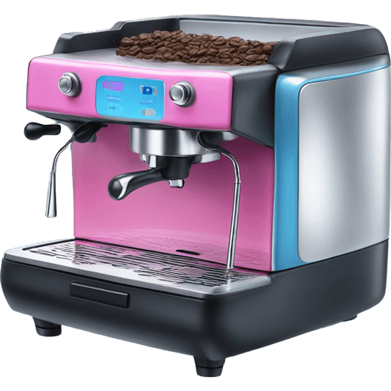 Pink and blue gradient hue espresso machine emoji