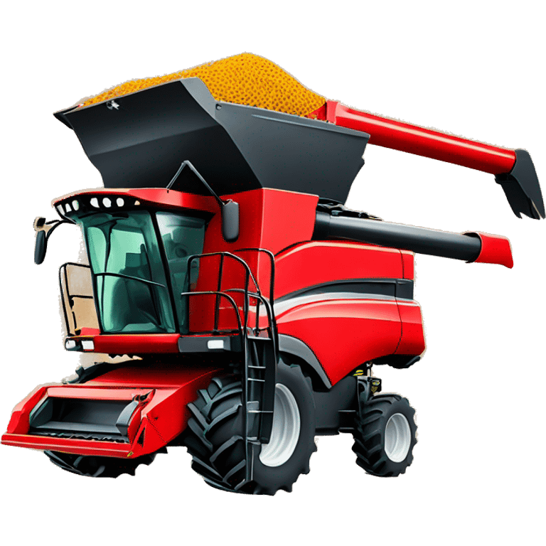 red combine harvester emoji