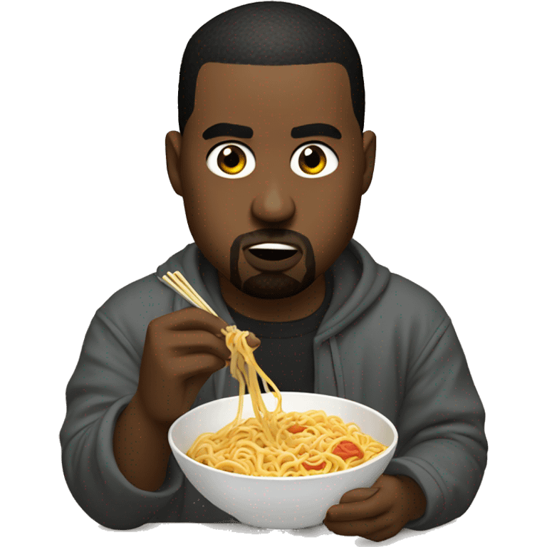 Kanye west eating noodles emoji