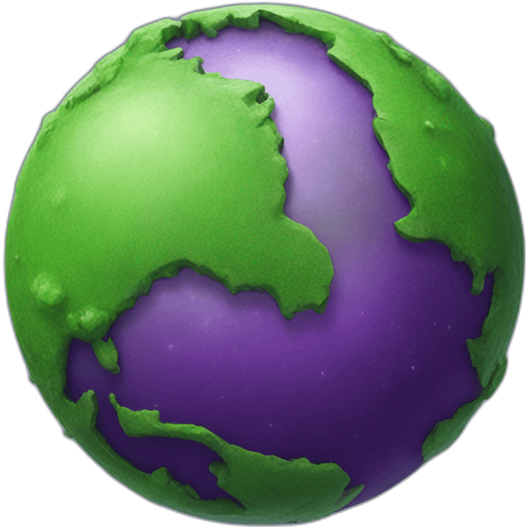 green planet with purple rings emoji