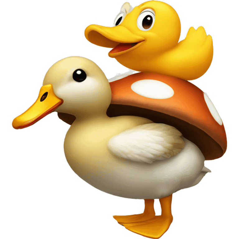 Mushroom riding a duck emoji