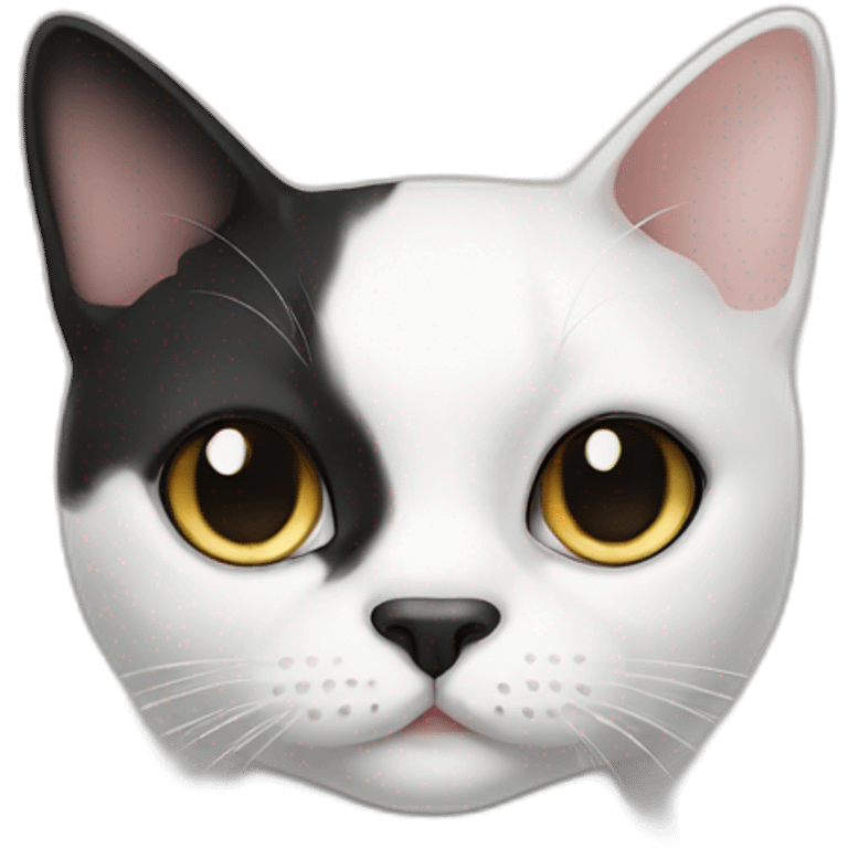 Tuxedo cat with black nose emoji