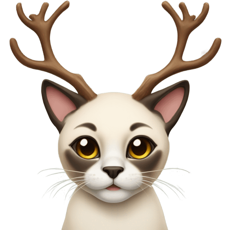 Siamese cat with reindeer antlers emoji