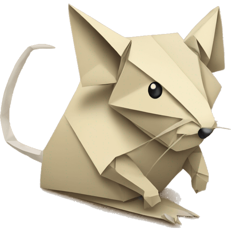 Beige Origami newspaper rat emoji