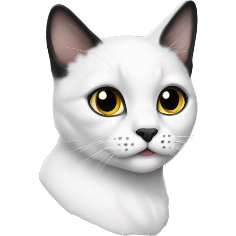 White cat with black spots  emoji