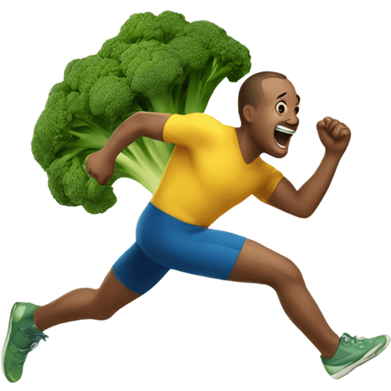 sprinting broccoli joyfully  emoji