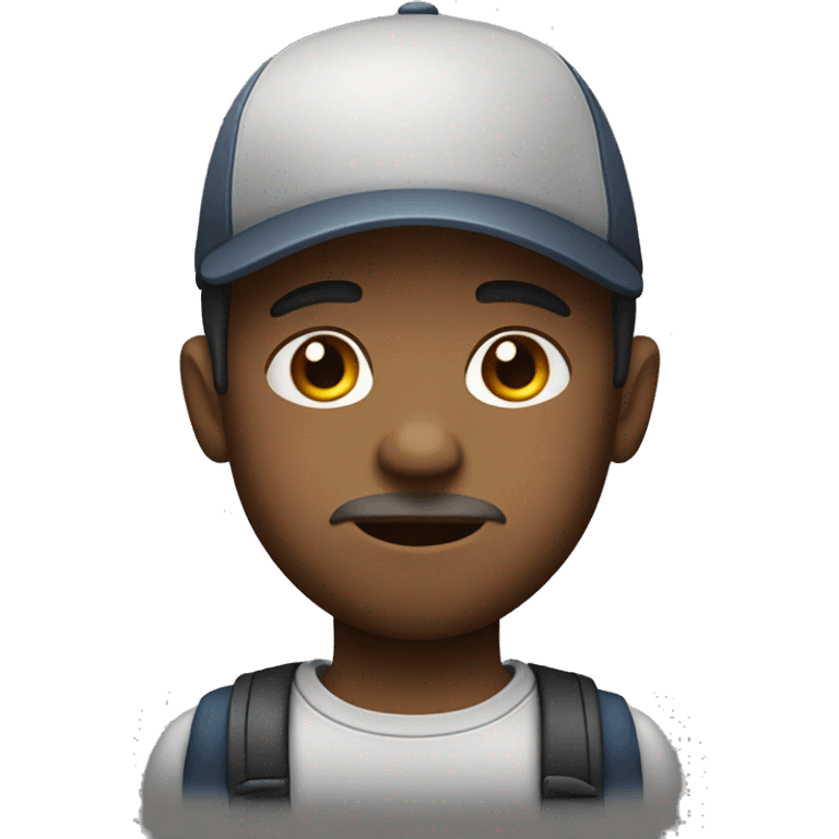  a boy with little beard with cap with sad skin tone emoji