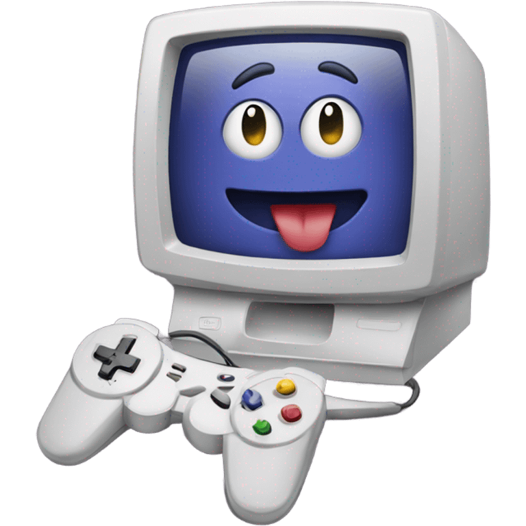 Computer playing video games emoji