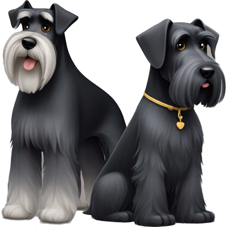 Giant schnauzer and miniture schnauzer emoji