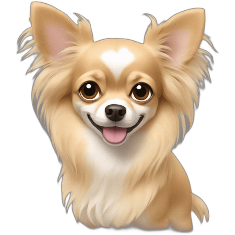 Long hair sand chihuahua named rhapsody emoji