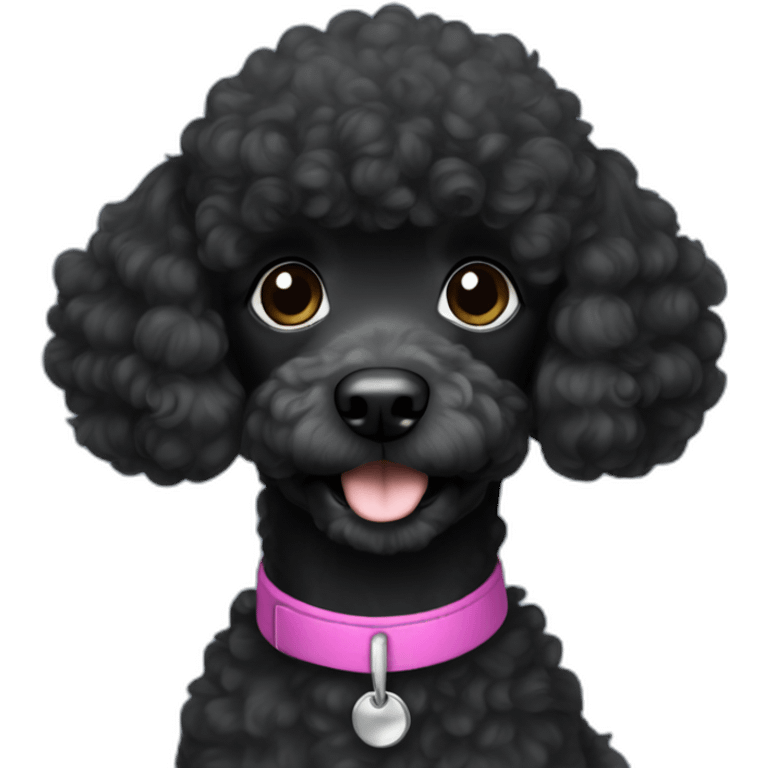 A single Energetic dark black mini poodle with short hair emoji