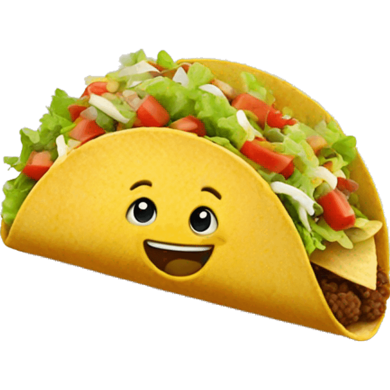 happy taco eating taco emoji