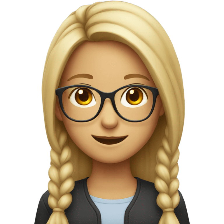 smiling girl with glasses emoji