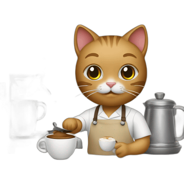 Kitty barista with holder emoji