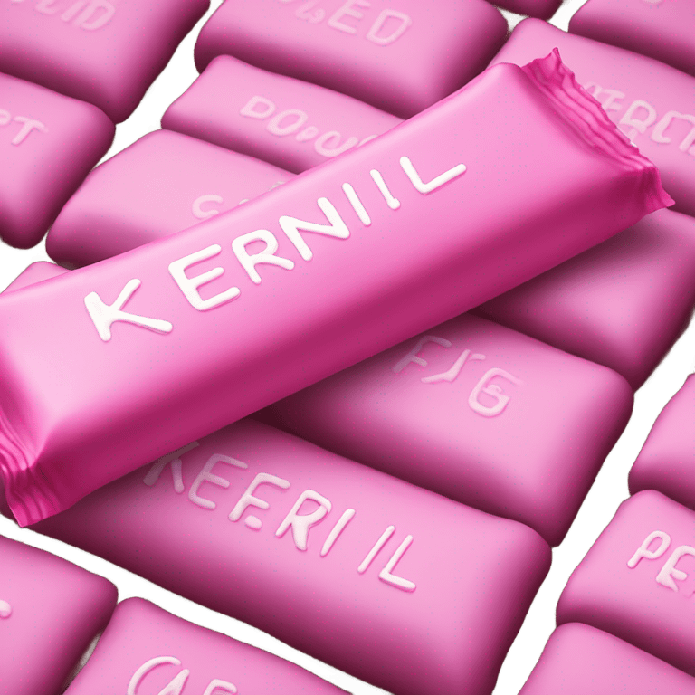 pink candy bar with the inscription “kerlli” emoji