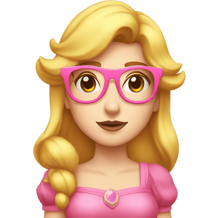 princess peach in a glasses emoji