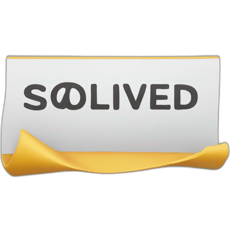 The inscription "Solved" emoji