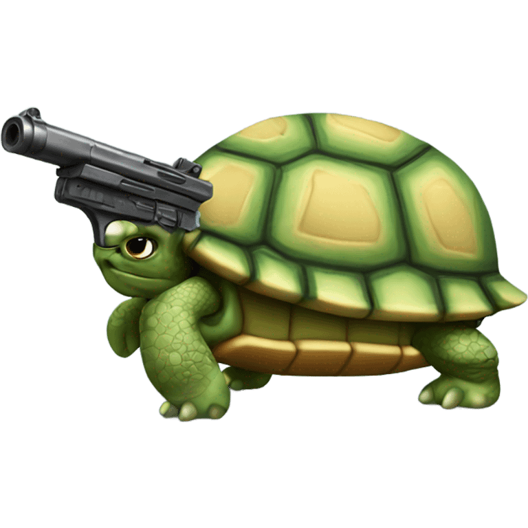 turtle with a gun emoji