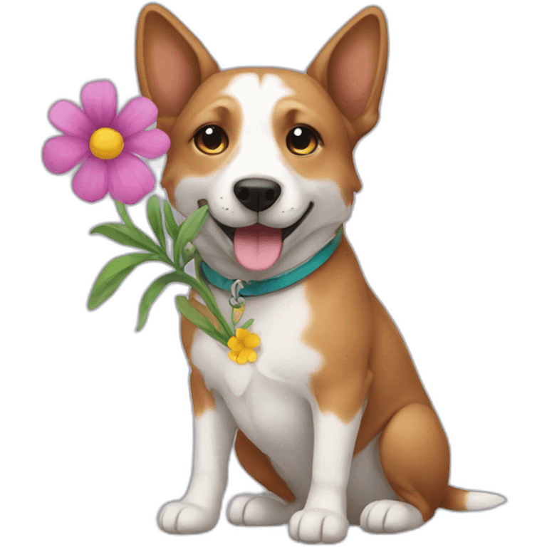 dog with flower emoji