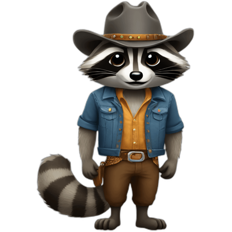 raccoon with a cowboy hat emoji