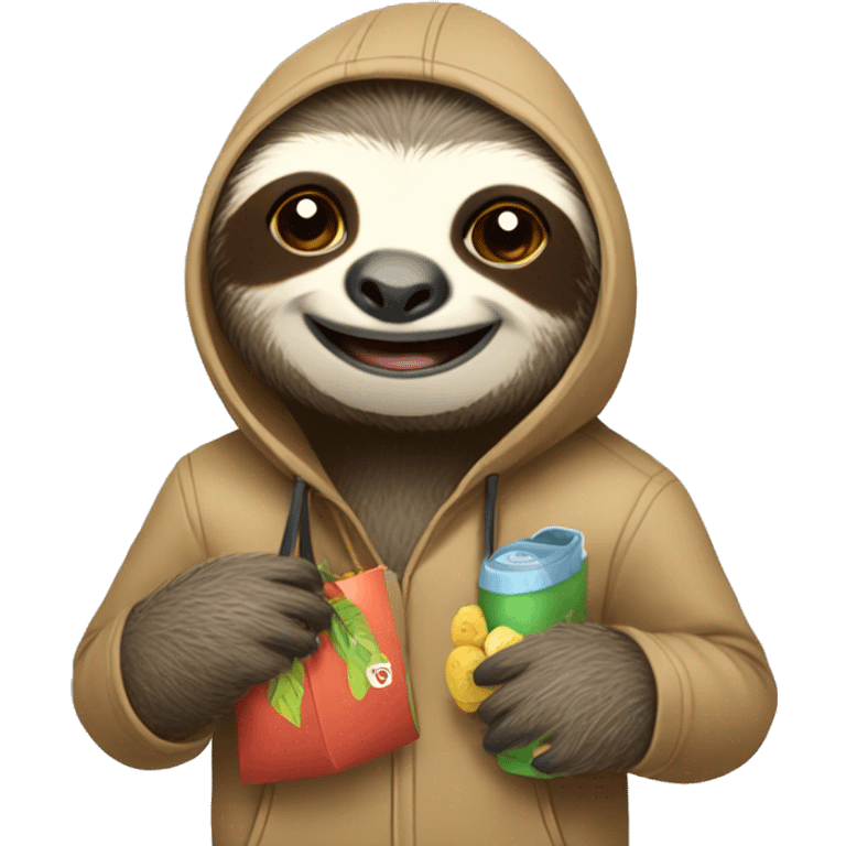 Shoping sloth emoji